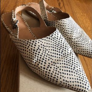 Madewell Sling back Flats in snake print leather